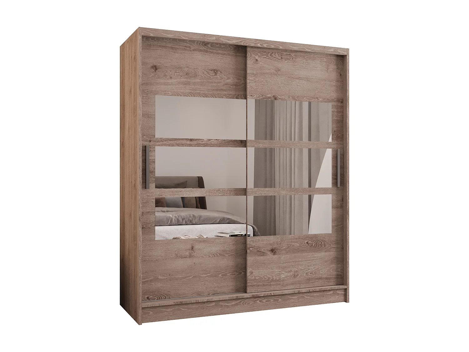 Zweitüriger Schiebeschrank mit Spiegel WIENNA W7 Truffle