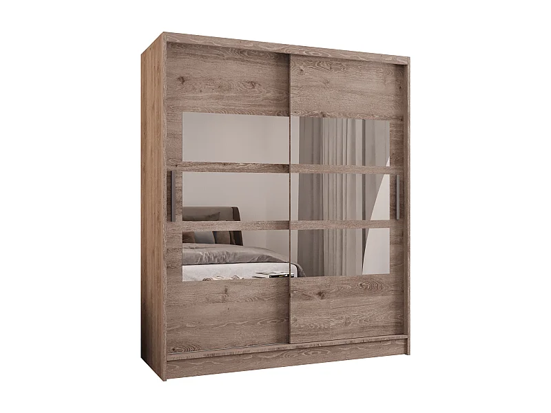 Zweitüriger Schiebeschrank mit Spiegel WIENNA W7 Truffle