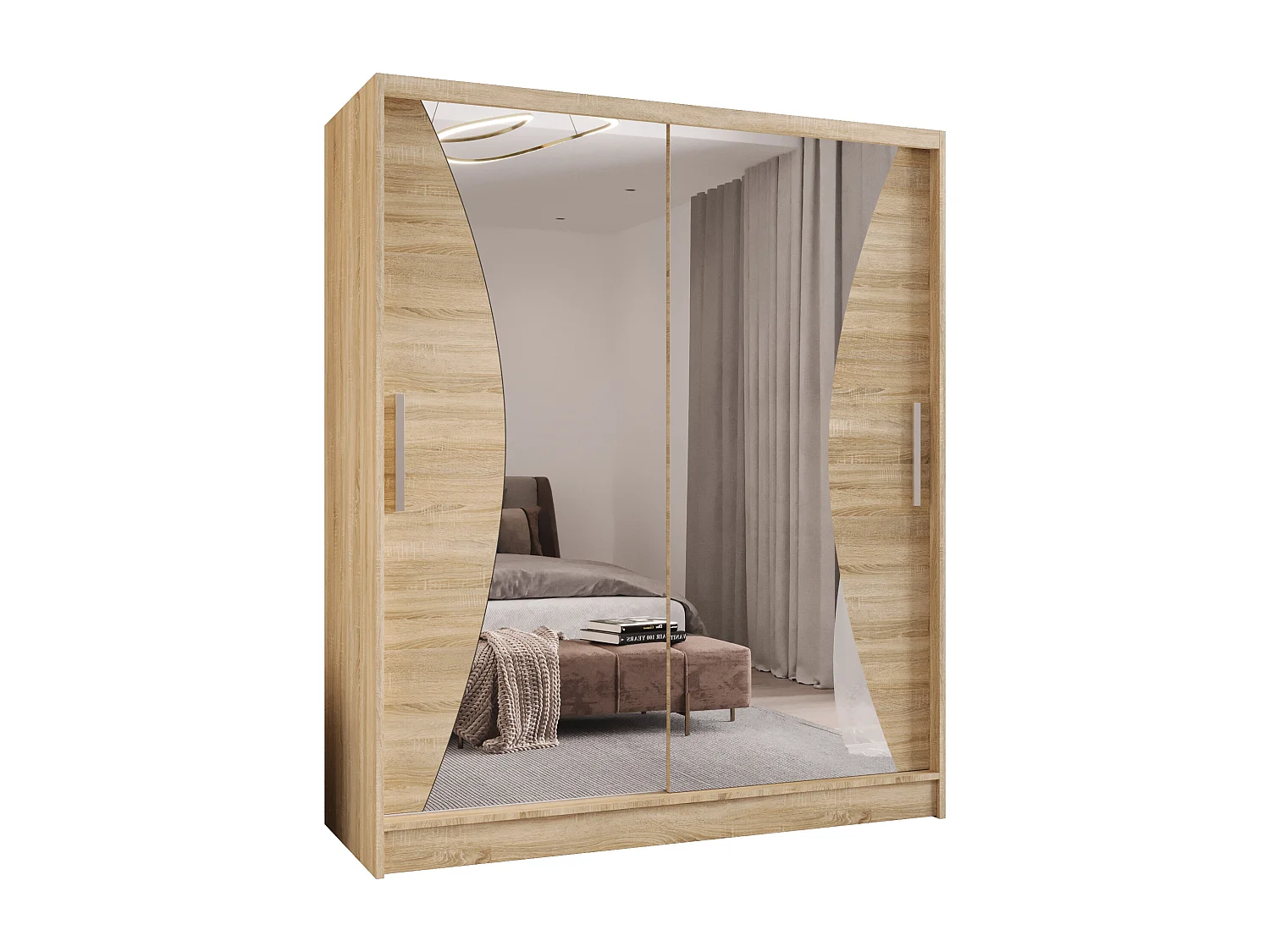 Zweitüriger Schiebeschrank mit Spiegel WIENNA W9 Sonoma
