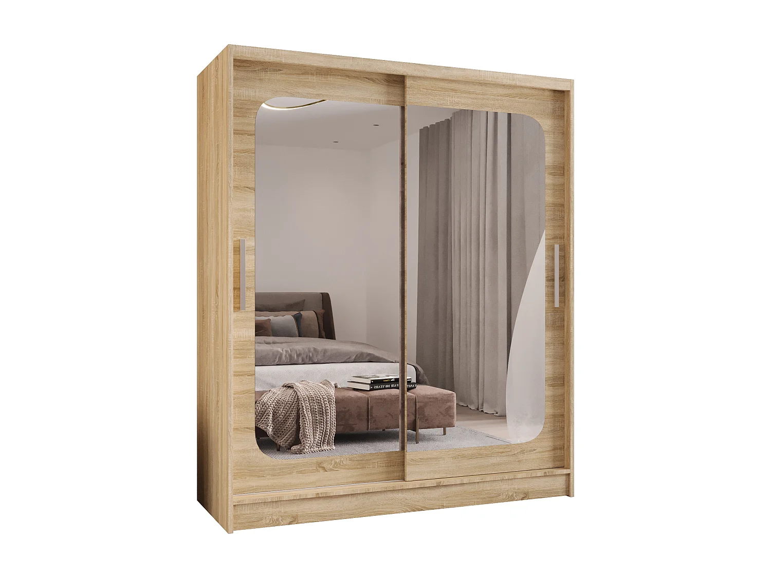 Zweitüriger Schiebeschrank mit Spiegel WIENNA W12 Sonoma