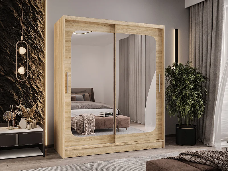 Zweitüriger Schiebeschrank mit Spiegel WIENNA W12 Sonoma