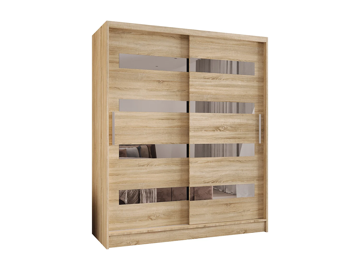 Zweitüriger Schiebeschrank mit Spiegel WIENNA W13 Sonoma