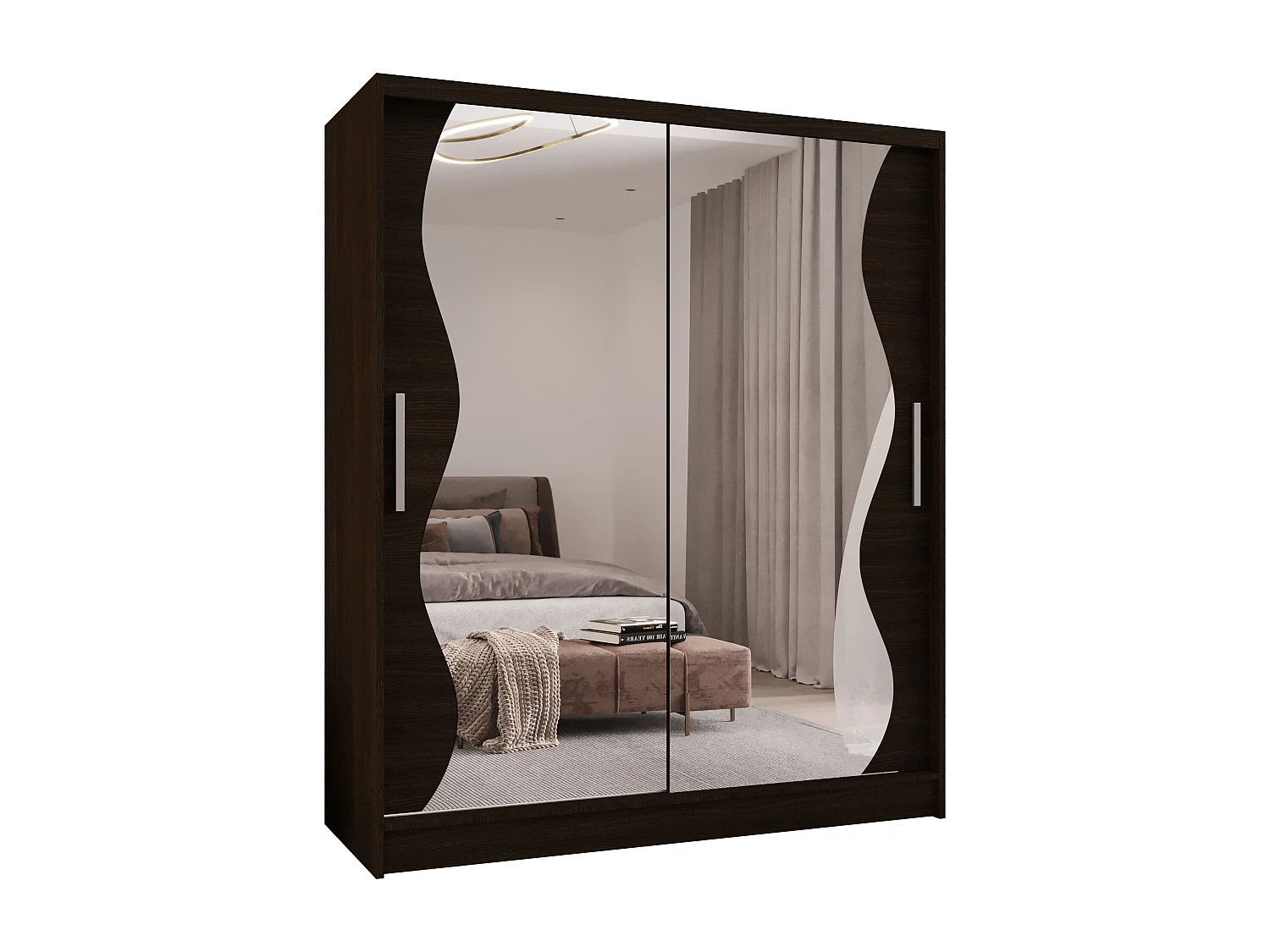 Zweitüriger Schiebeschrank mit Spiegel WIENNA WS Choco