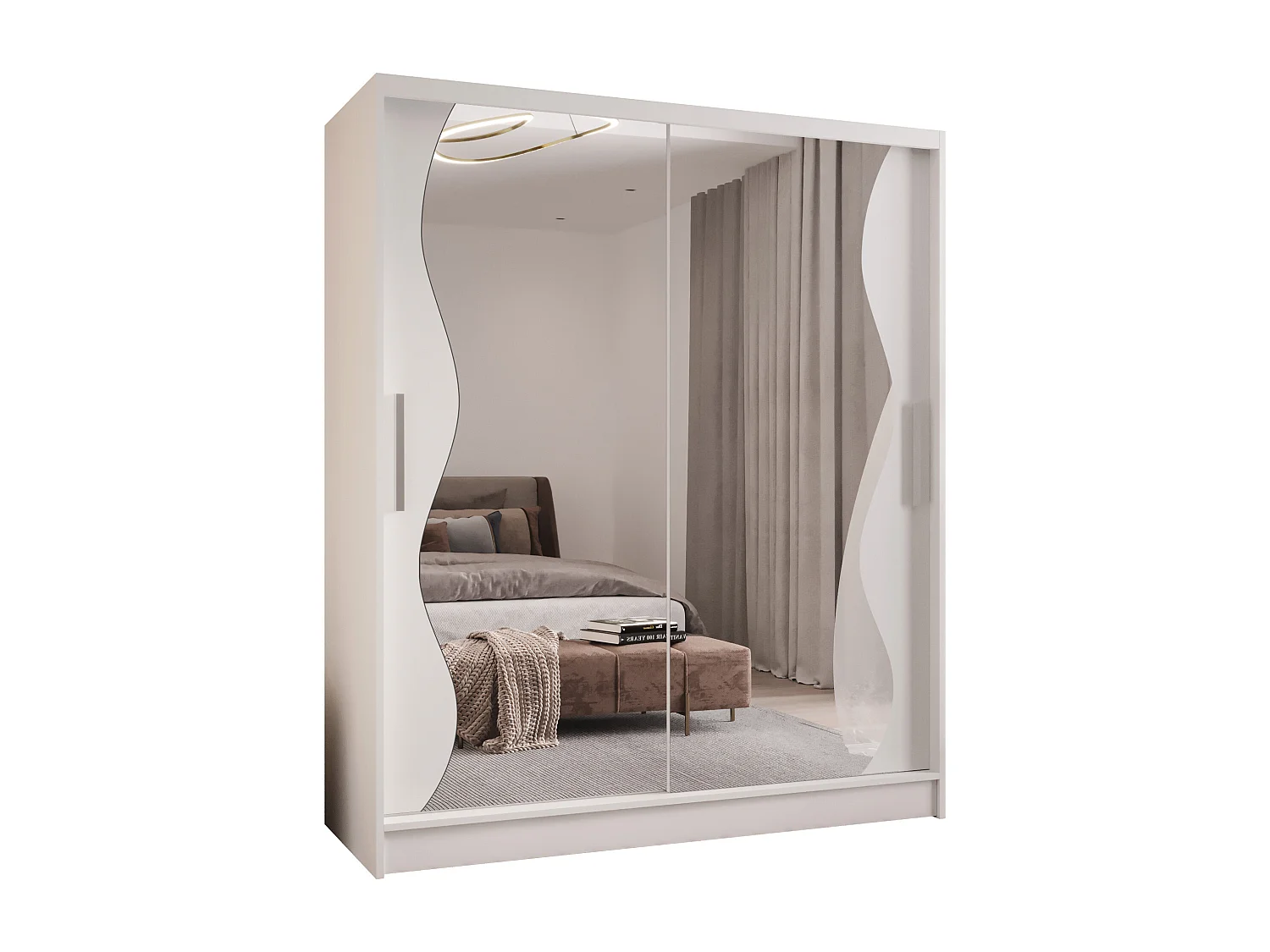 Zweitüriger Schiebeschrank mit Spiegel WIENNA WS Weiß