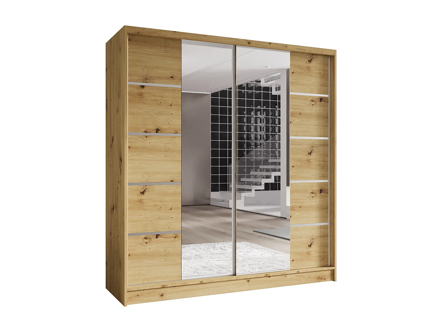 Zweitüriger Schiebeschrank mit Spiegel TORONTO T5 Artisan