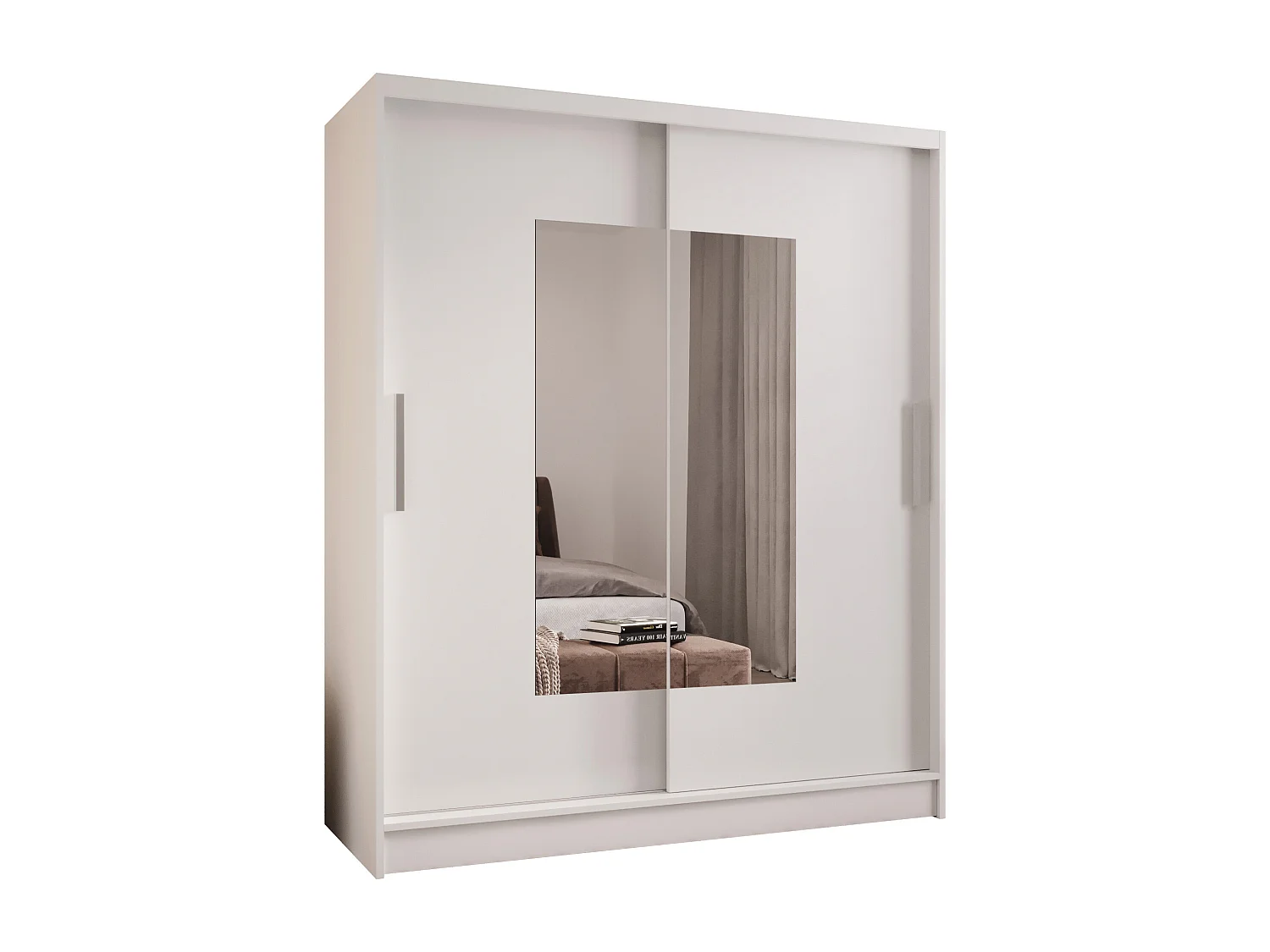 Zweitüriger Schiebeschrank mit Spiegel WIENNA W3 Weiß