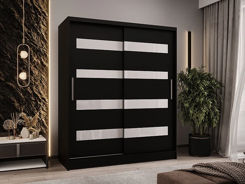 Zweitüriger Schiebeschrank WIENNA W4 Schwarz