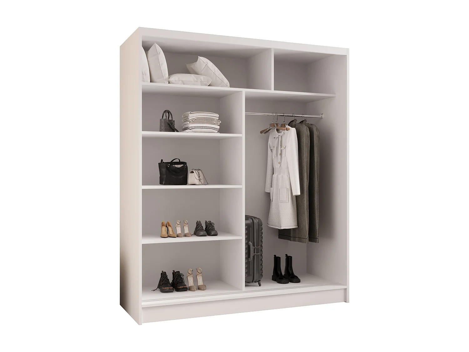 Zweitüriger Schiebeschrank mit Spiegel WIENNA W9 Truffle