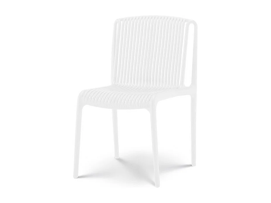 Lot de 4 chaises de Jardin ou Terrasse Blanches en Résine Polypropylène