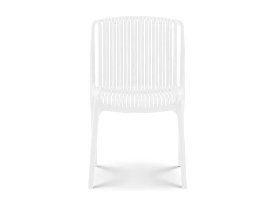 Lot de 4 chaises de Jardin ou Terrasse Blanches en Résine Polypropylène