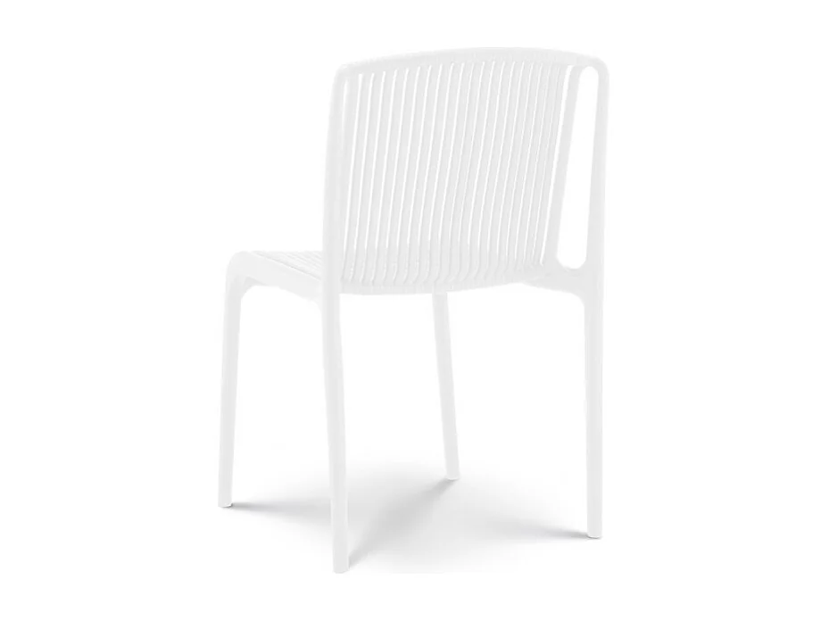 Lot de 4 chaises de Jardin ou Terrasse Blanches en Résine Polypropylène