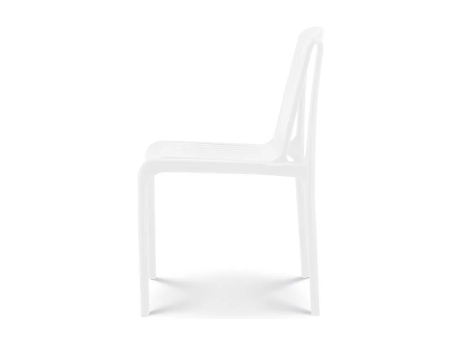 Lot de 4 chaises de Jardin ou Terrasse Blanches en Résine Polypropylène