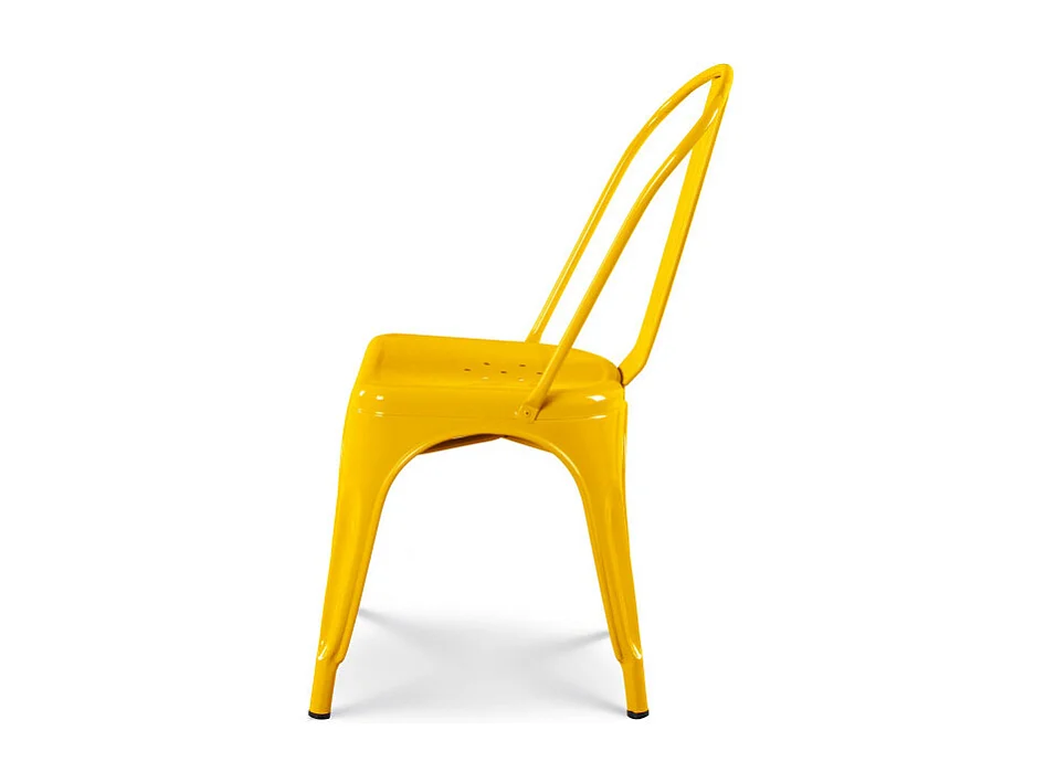 Chaise style industriel en métal jaune - Finition brillant