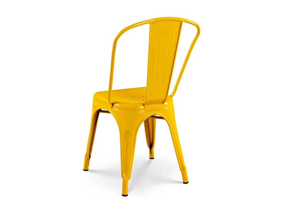 Chaise style industriel en métal jaune - Finition brillant