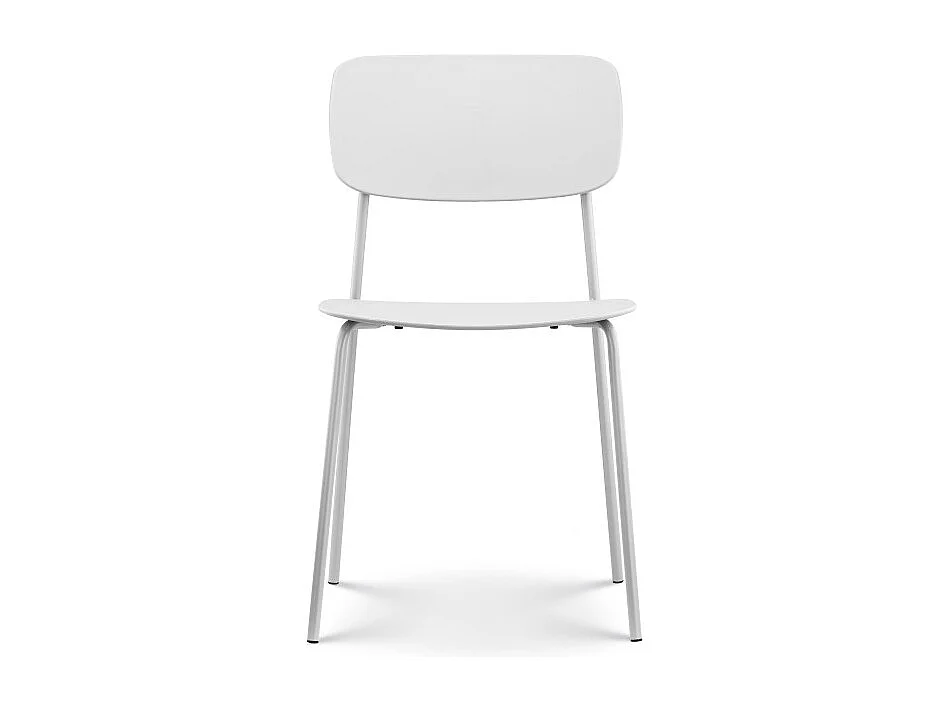 Lot de 4 chaises blanches au design minimaliste en métal et résine