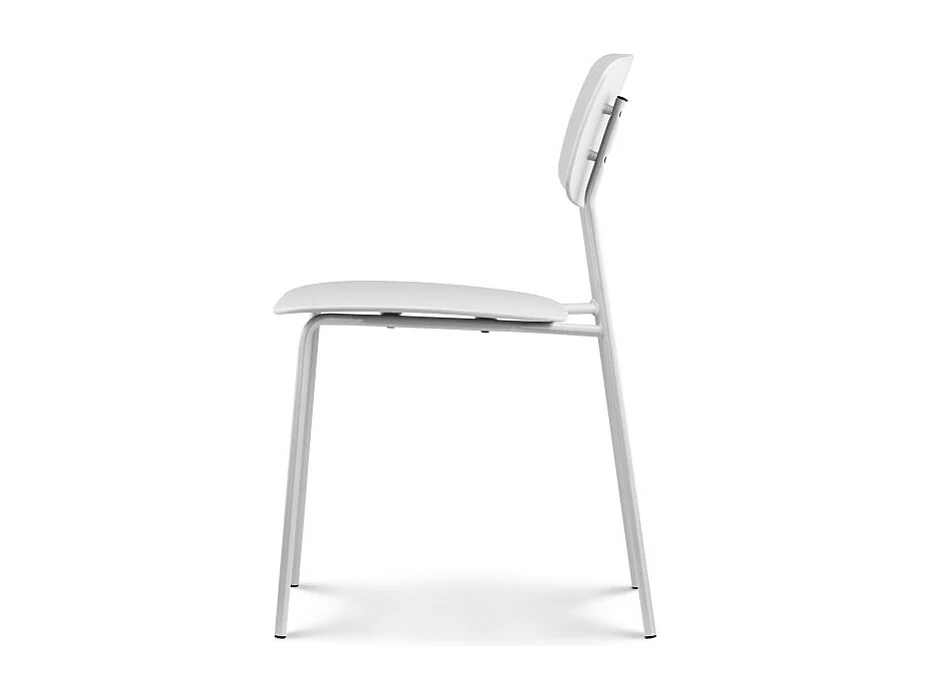 Lot de 4 chaises blanches au design minimaliste en métal et résine