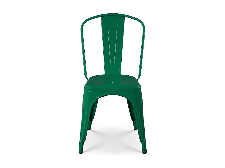 Chaise style industriel en métal vert - Finition brillant