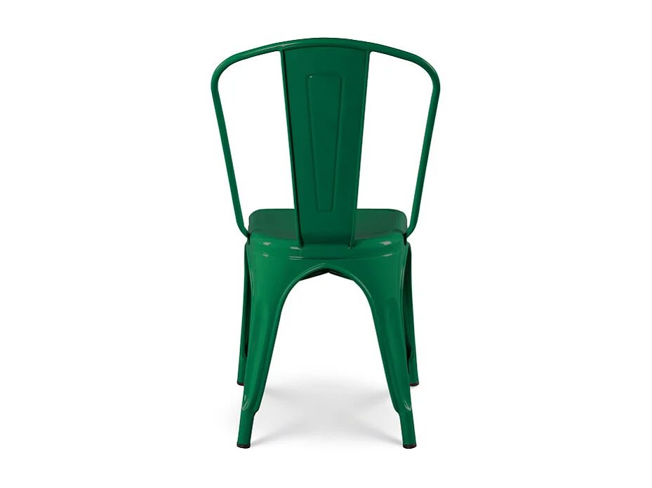 Chaise style industriel en métal vert - Finition brillant