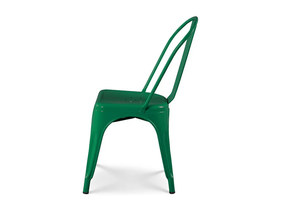 Chaise style industriel en métal vert - Finition brillant