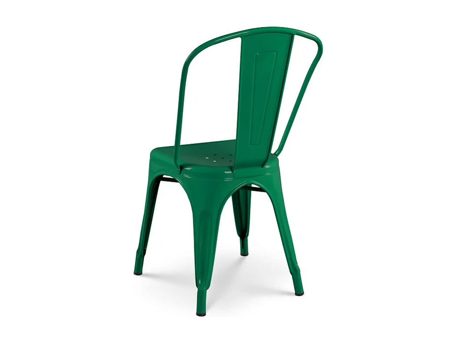 Chaise style industriel en métal vert - Finition brillant