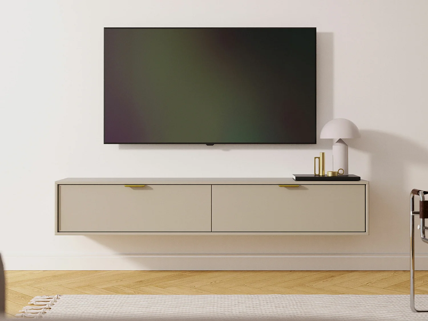Meuble TV Hamilton 101, Cachemire, 175x35x33cm