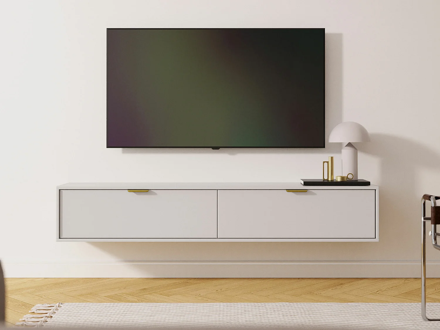 Meuble TV Hamilton 101, Cachemire, 175x30x33cm