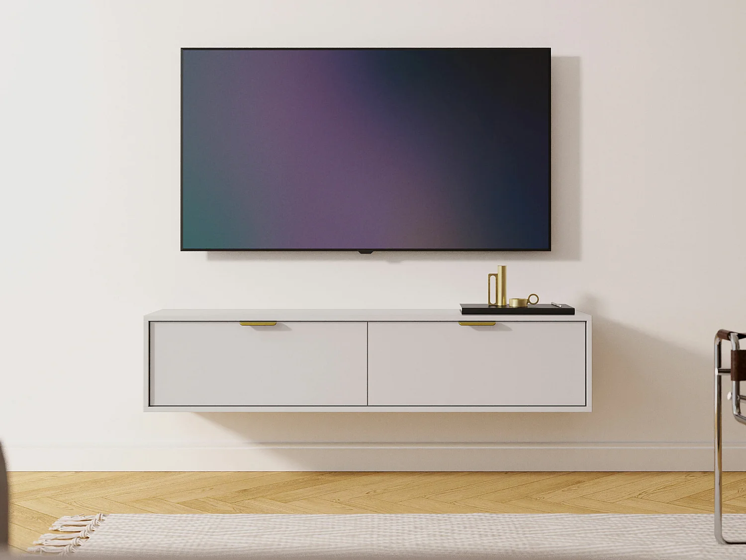 Meuble TV Hamilton 100, Cachemire, 140x30x33cm