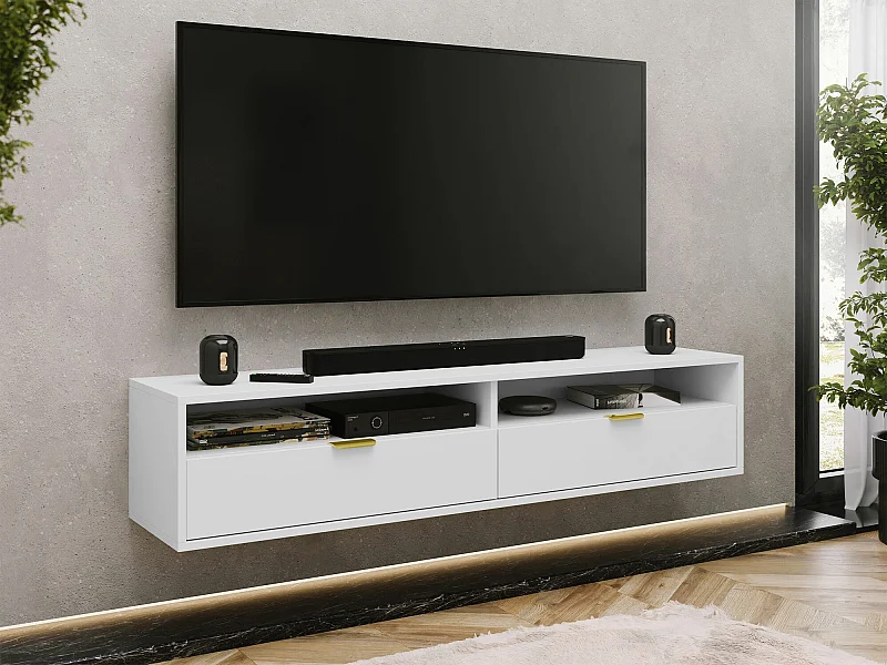 Mobile porta TV Hamilton 103, Bianco, 175x35x33cm