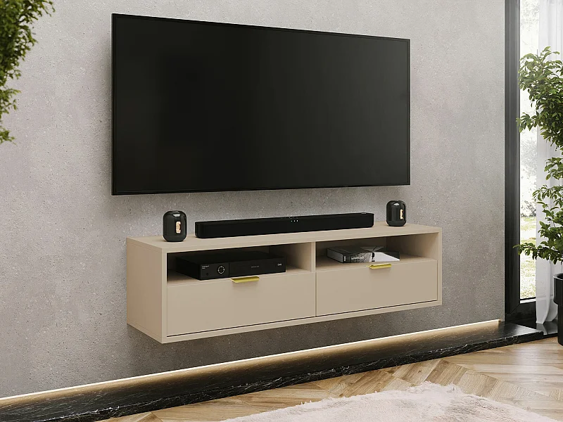 Meuble TV Hamilton 102, Cachemire, 140x35x33cm