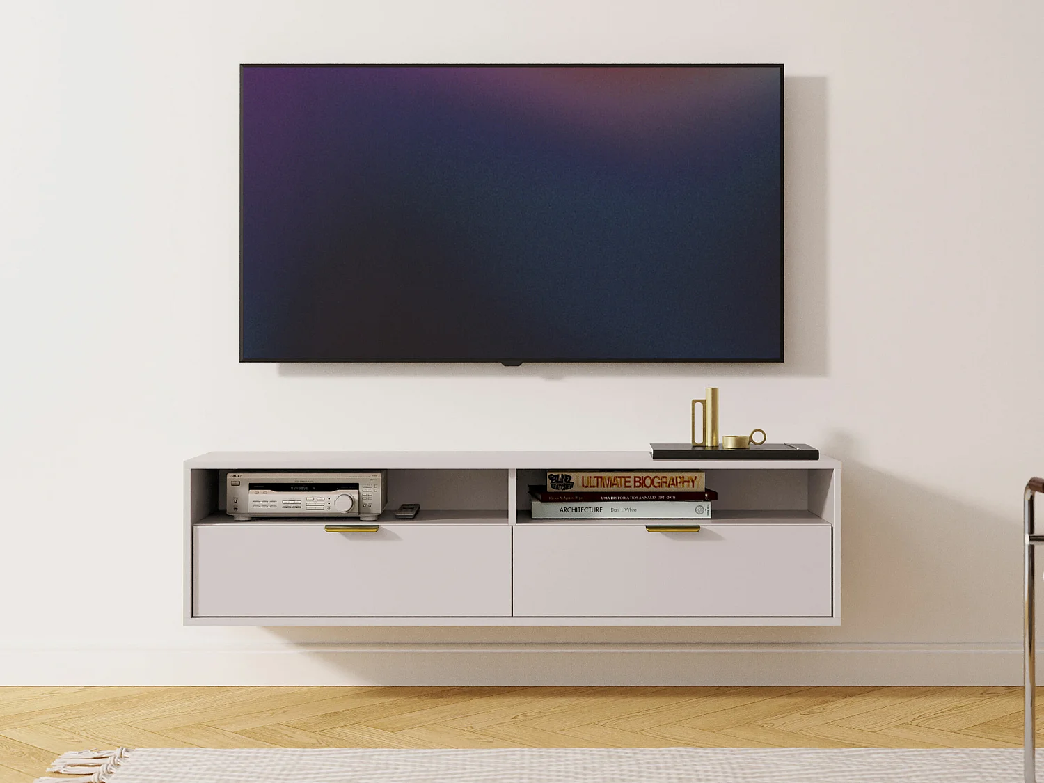 Meuble TV Hamilton 102, Cachemire, 140x35x33cm