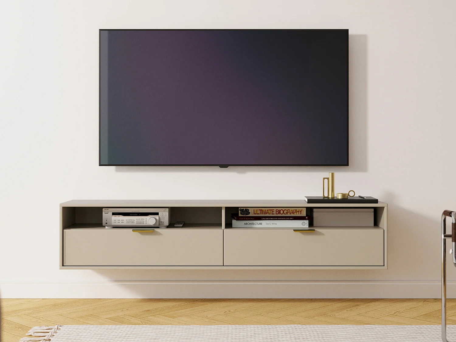 Meuble TV Hamilton 103, Cachemire, 175x35x33cm