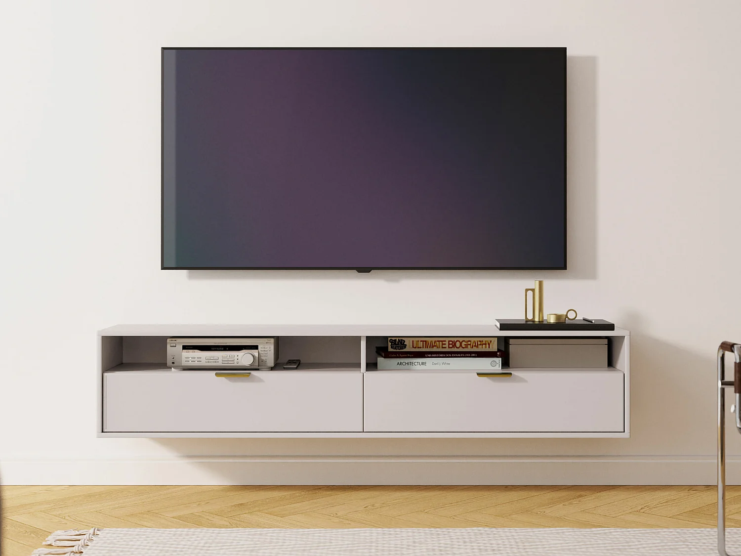 Meuble TV Hamilton 103, Cachemire, 175x35x33cm