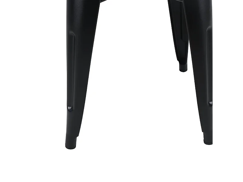 Lot de 4 tabourets en métal noir mat style industriel - Hauteur 46 cm