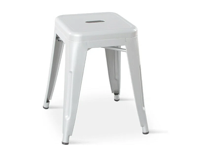 Tabouret en métal blanc mat - Hauteur 46 cm