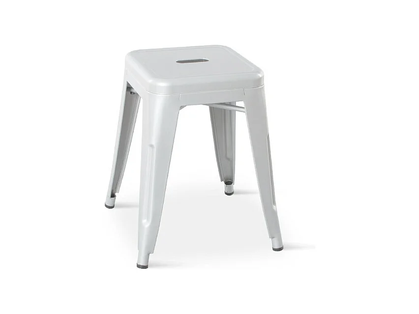 Tabouret en métal blanc mat - Hauteur 46 cm