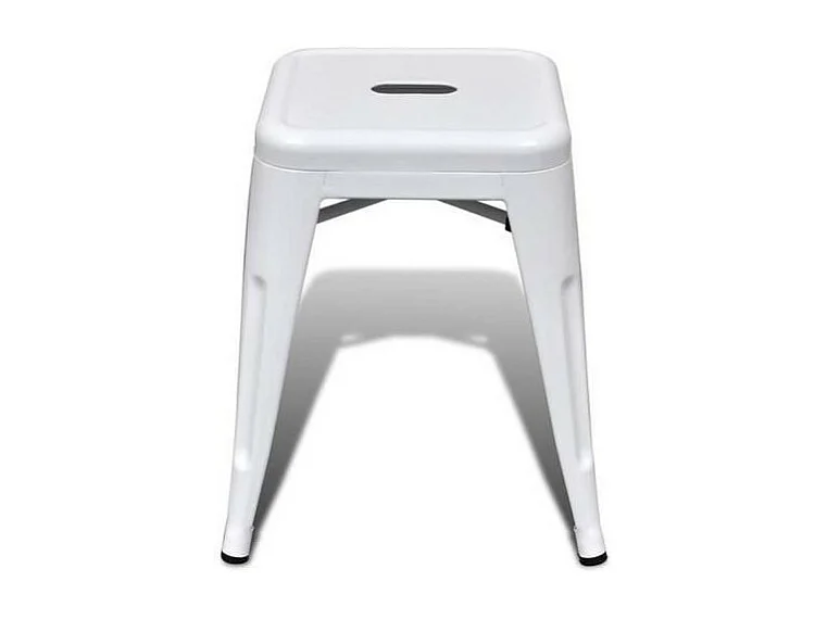 Tabouret en métal blanc mat - Hauteur 46 cm