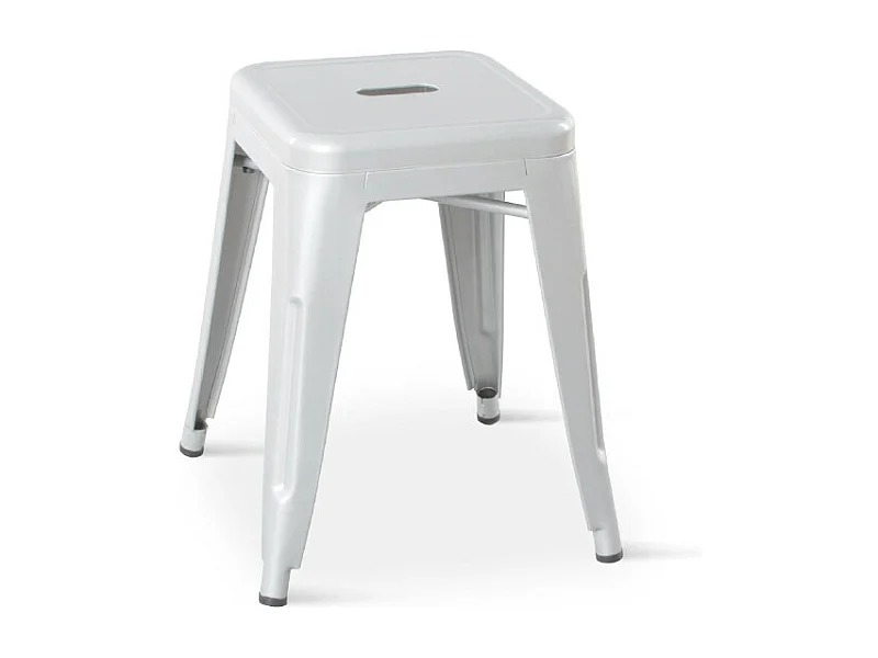 Tabouret en métal blanc mat - Hauteur 46 cm