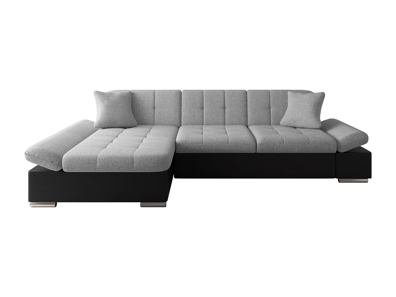 Sofá rinconero Comfivo 152, Gris, Función de descanso, Almacenaje, 278x161x76cm