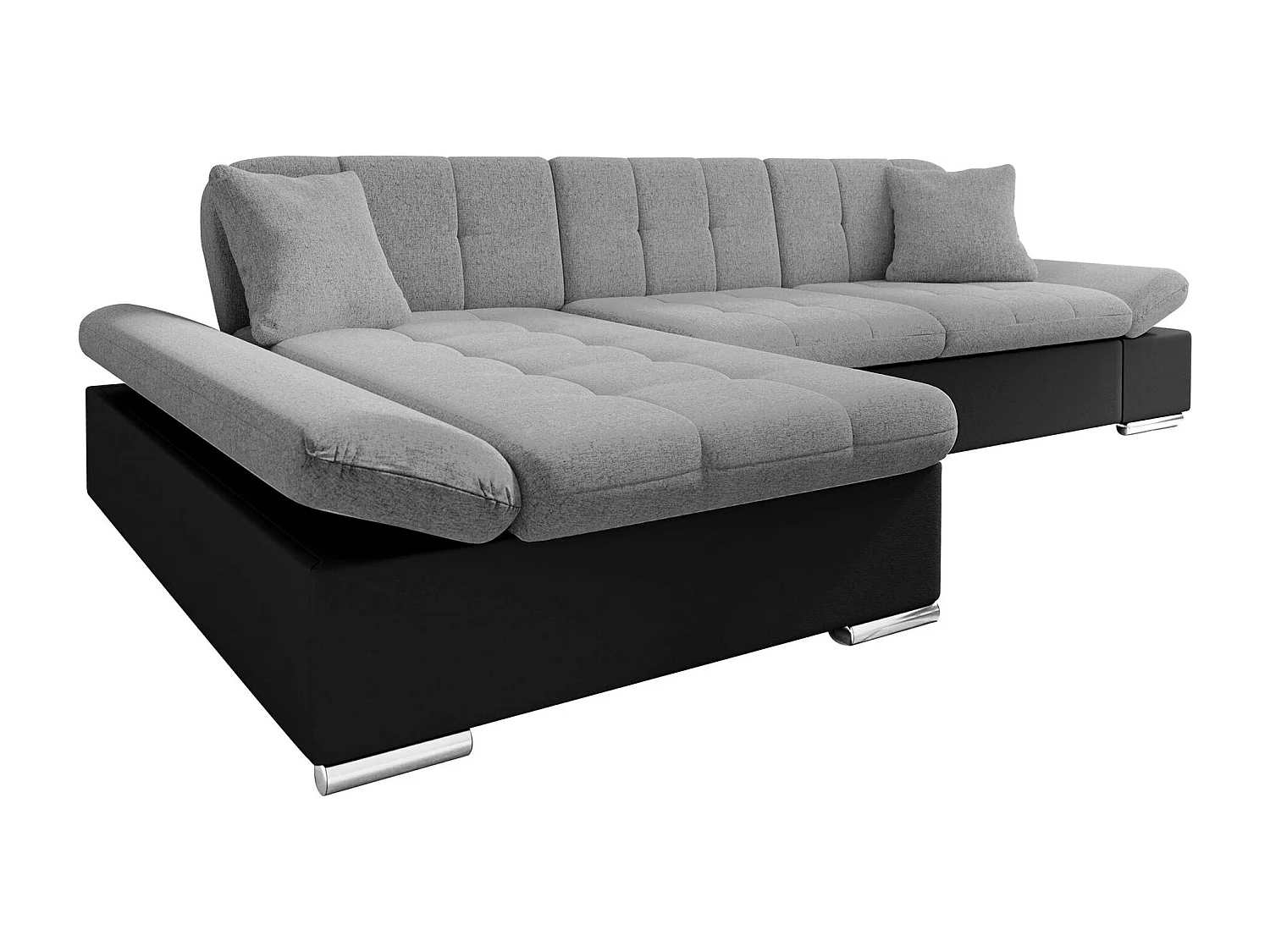 Sofá rinconero Comfivo 152, Gris, Función de descanso, Almacenaje, 278x161x76cm