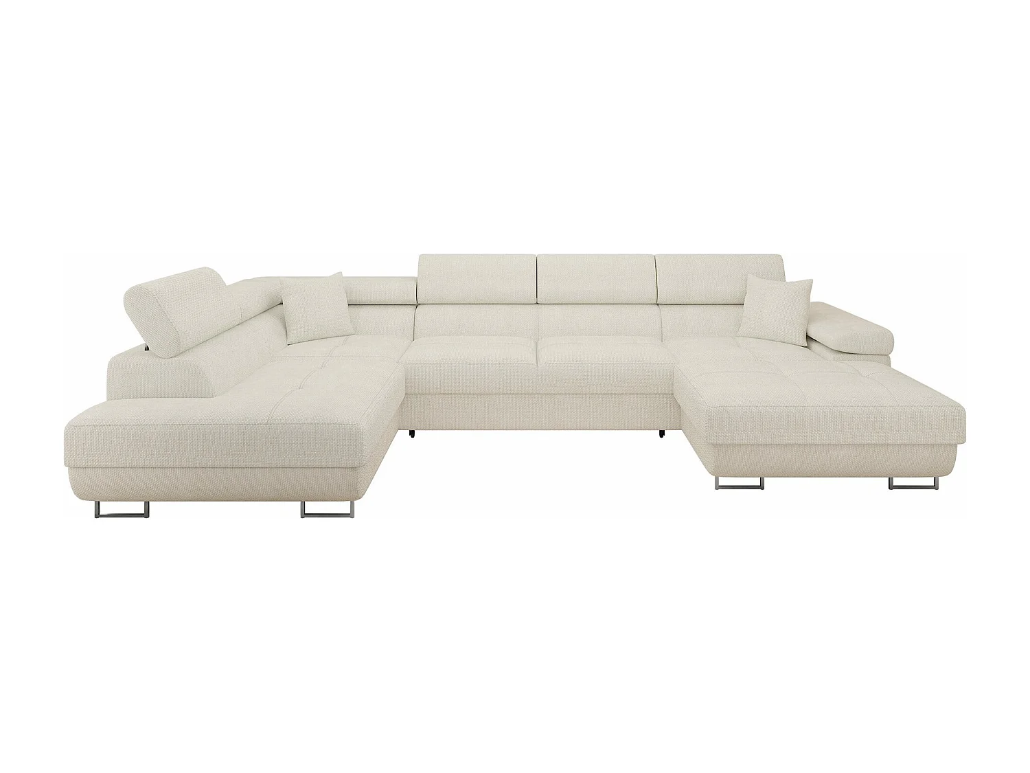 Canapé d'angle Comfivo Vinetum III, Blanc, Disponible, 346x203x70cm