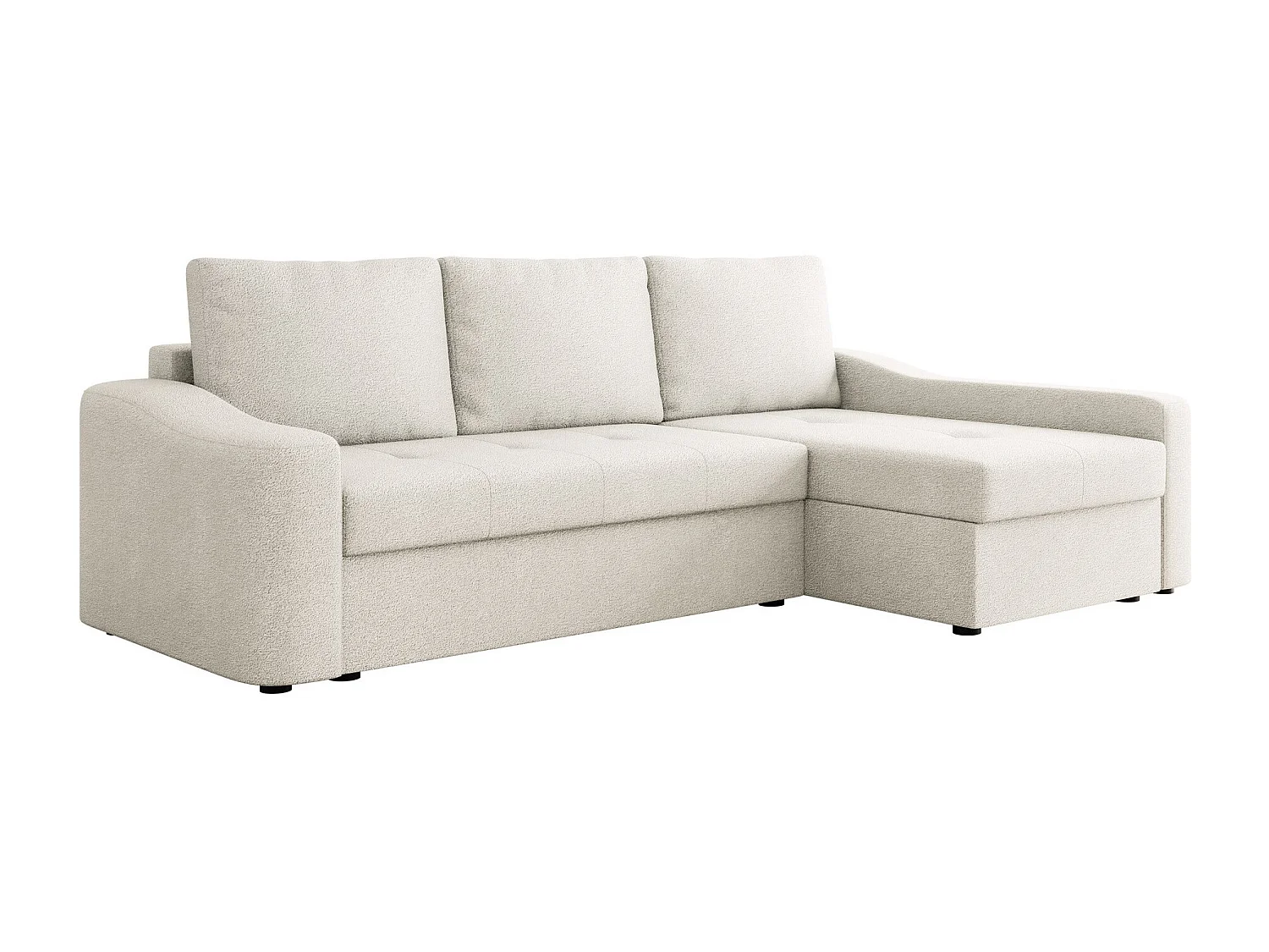 Sofá de canto Rome 107, Branco, Funcionalidade de dormir, 25x15x9cm