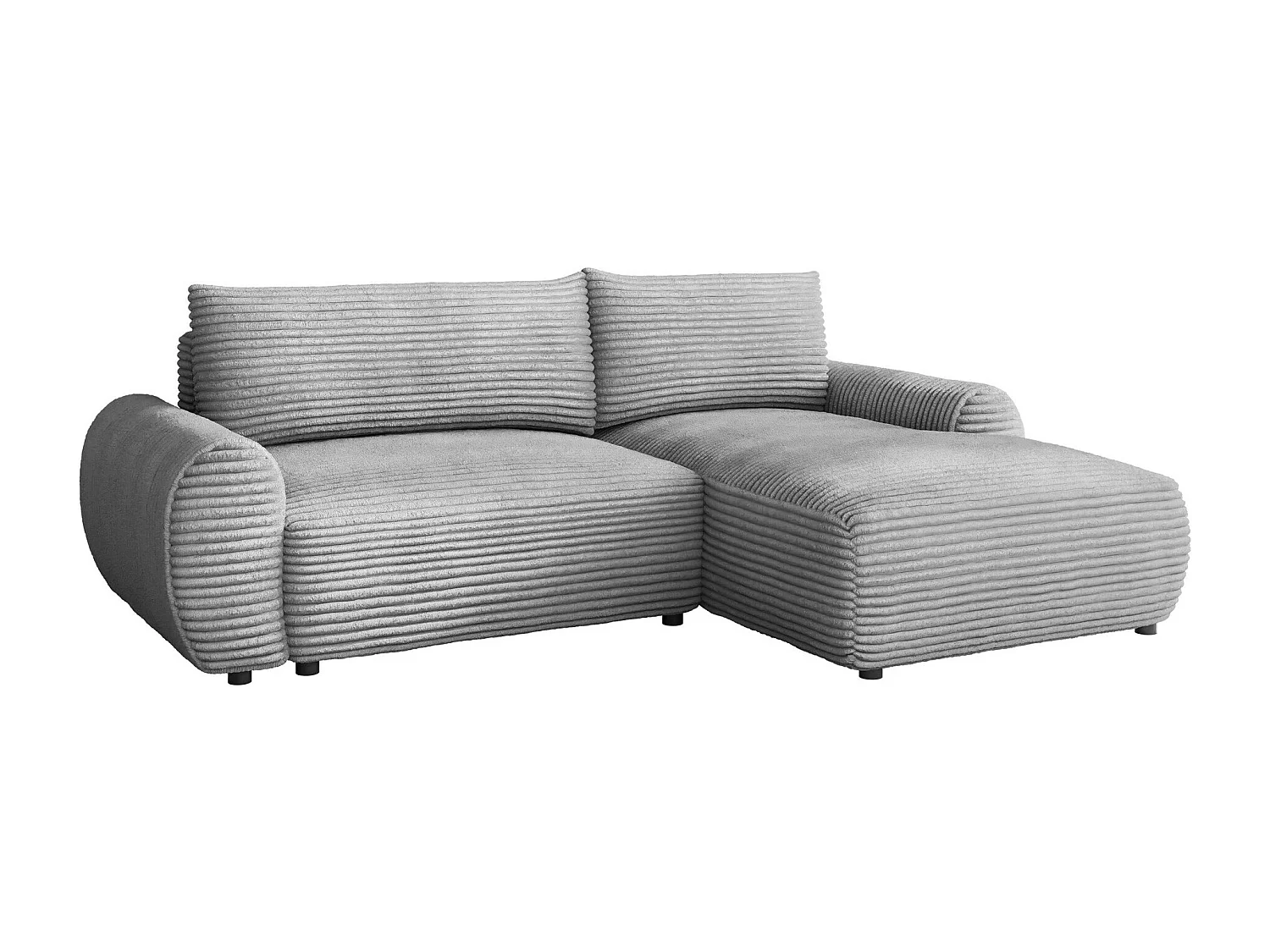 Canapé d'angle TrendyNest 103, Gris, Fonction de couchage, Boîte de literie, 267x177x93cm
