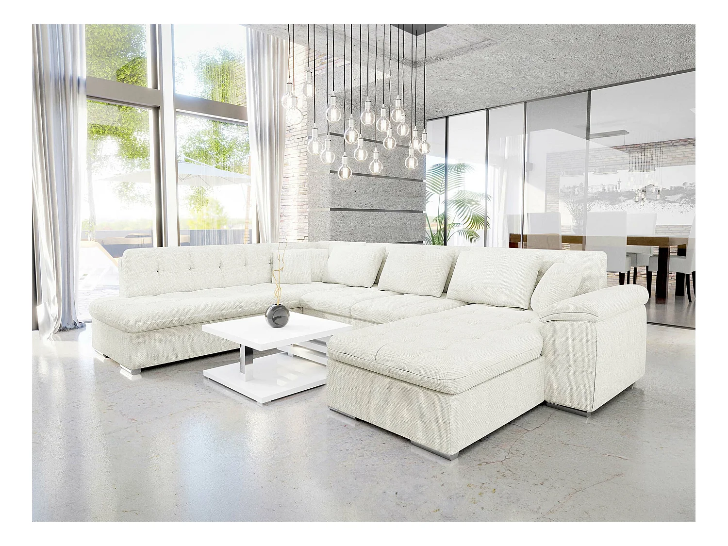 Divano angolare Comfivo 114, Nocciola, Con, 348x205x76cm