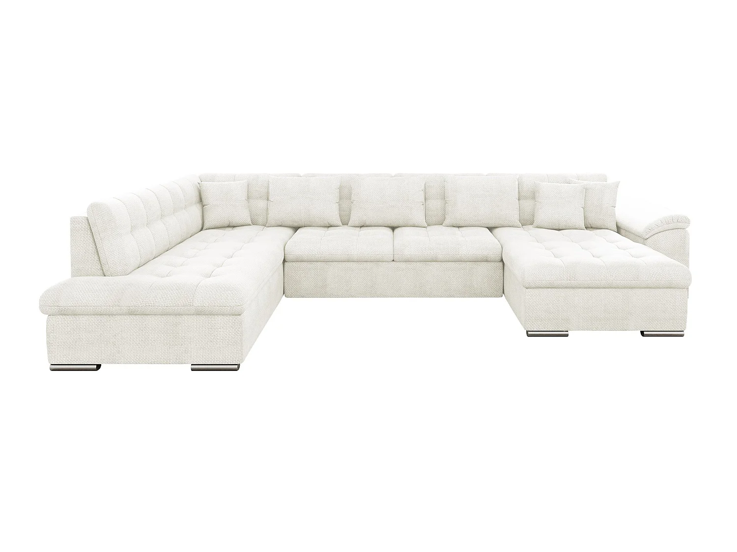 Canapé d'angle convertible 3 places en tissu brun 348x205x76 cm