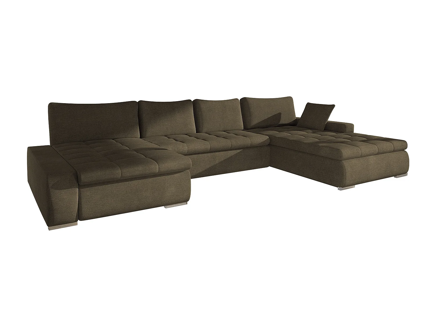 Sofá rinconero Comfivo Oliva, Marrón, Función de descanso, Almacenaje, 394x213x80cm