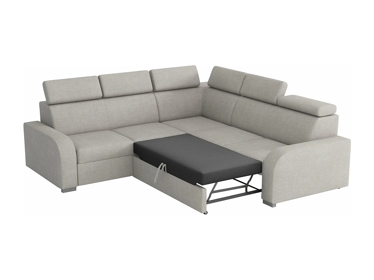 Canapé d'angle Etrcala 101, Jaune, Fonction de couchage, Boîte de literie, 250x250x100cm