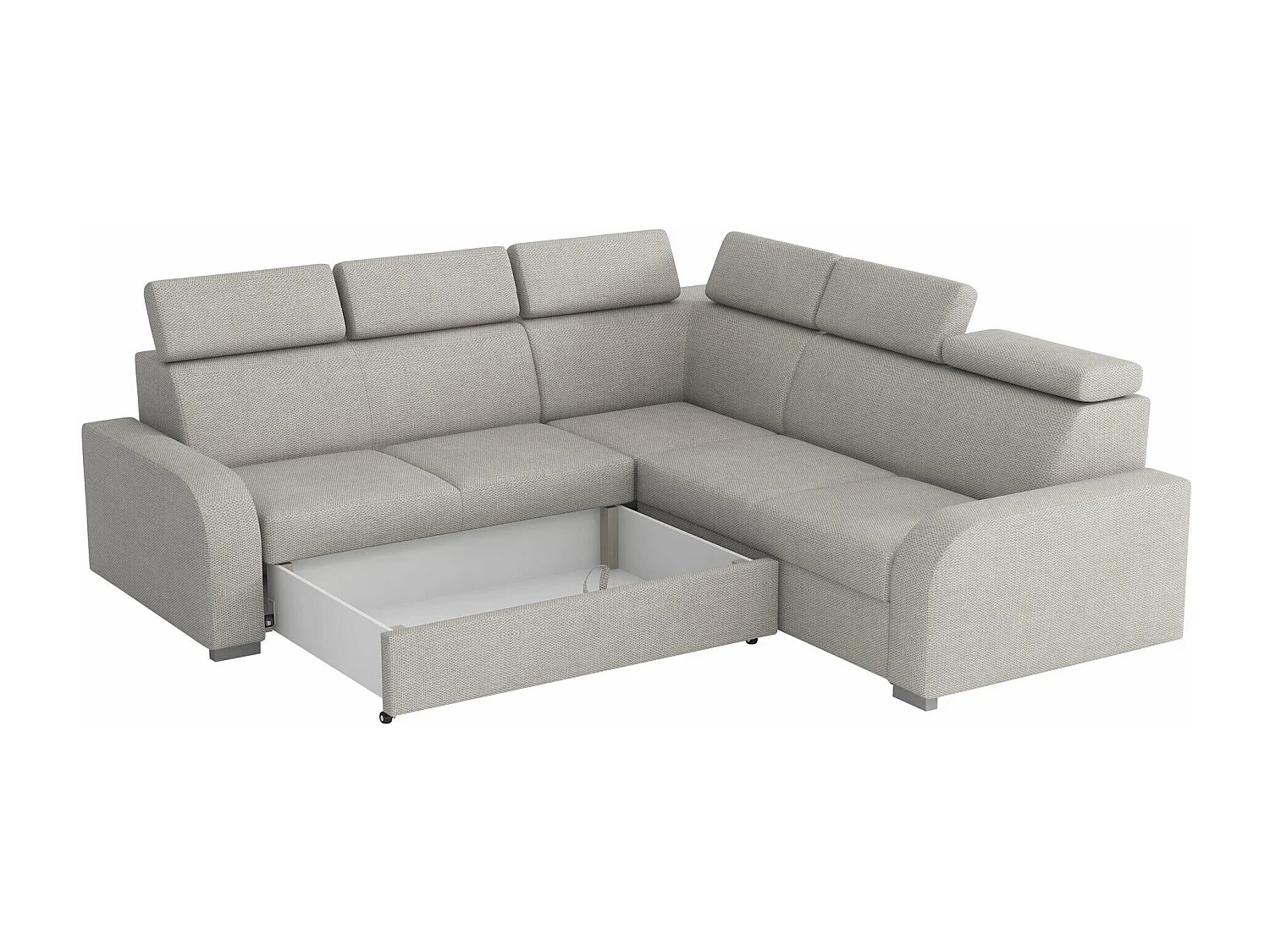 Canapé d'angle Etrcala 101, Jaune, Fonction de couchage, Boîte de literie, 250x250x100cm