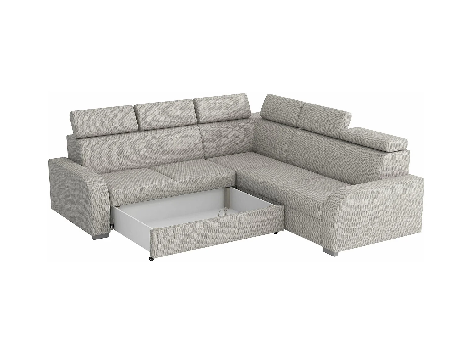 Canapé d'angle Etrcala 101, Jaune, Fonction de couchage, Boîte de literie, 250x250x100cm