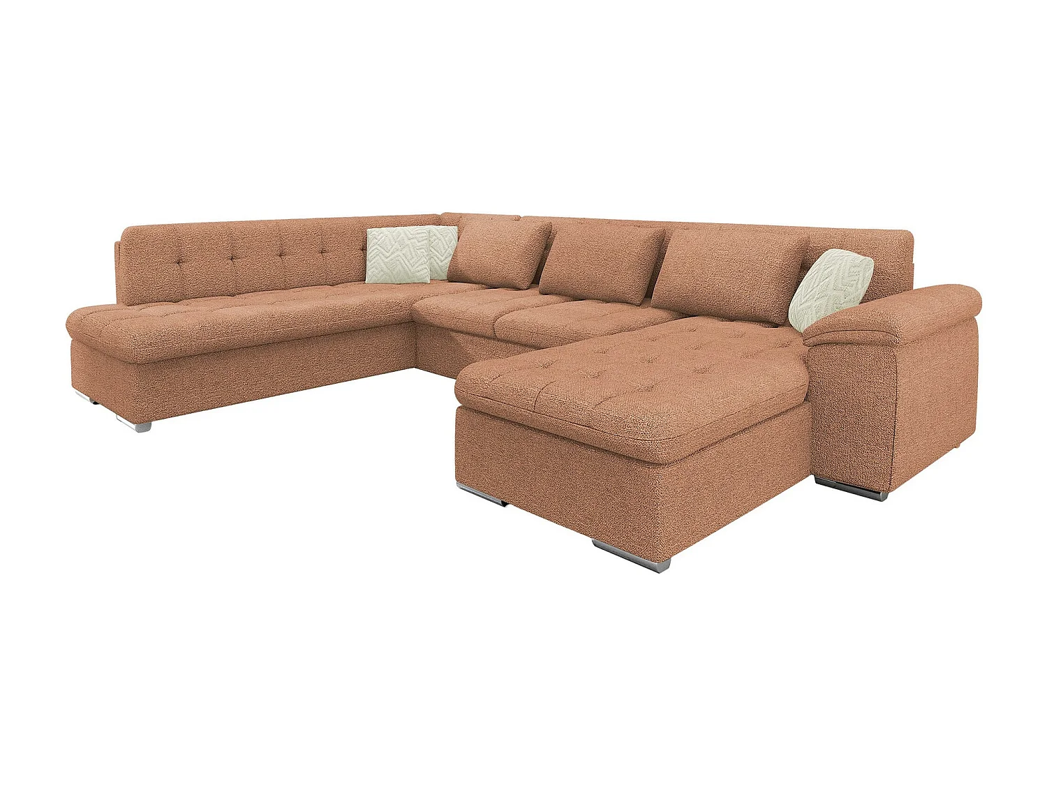 Sofá rinconero Comfivo 180, Marrón, Función de descanso, 348x205x76cm