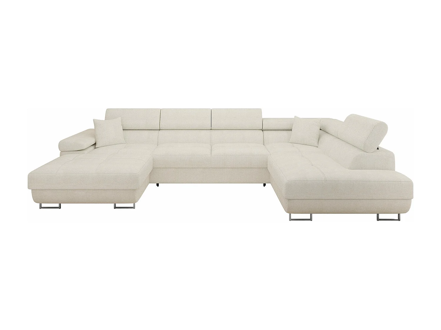 Canapé d'angle Comfivo Vinetum III, Blanc, Disponible, 346x203x70cm